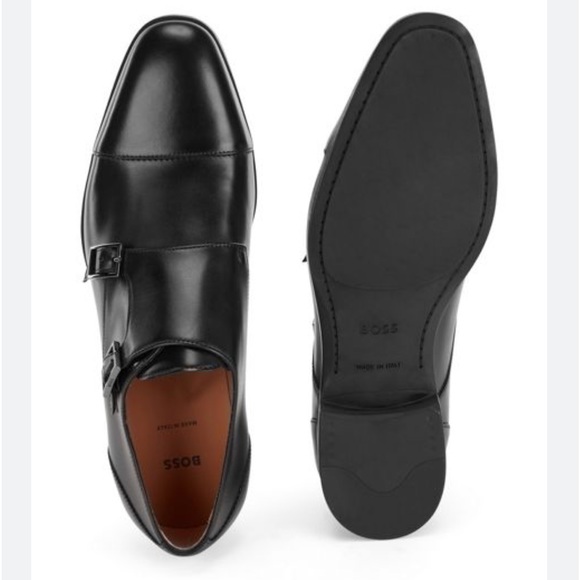 Hugo Boss NIB Black Double-Monk Shoes size 9.5 - Picture 2 of 10